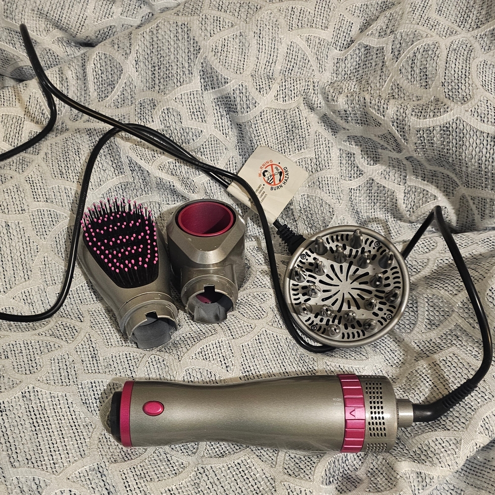 Silver and Pink Hair Styling Tool Set